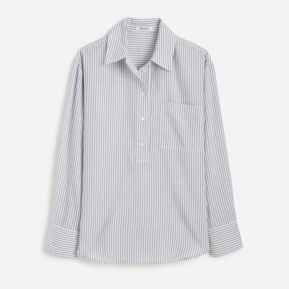 NWT! Madewell Drapey Long-Sleeve Popover Shirt